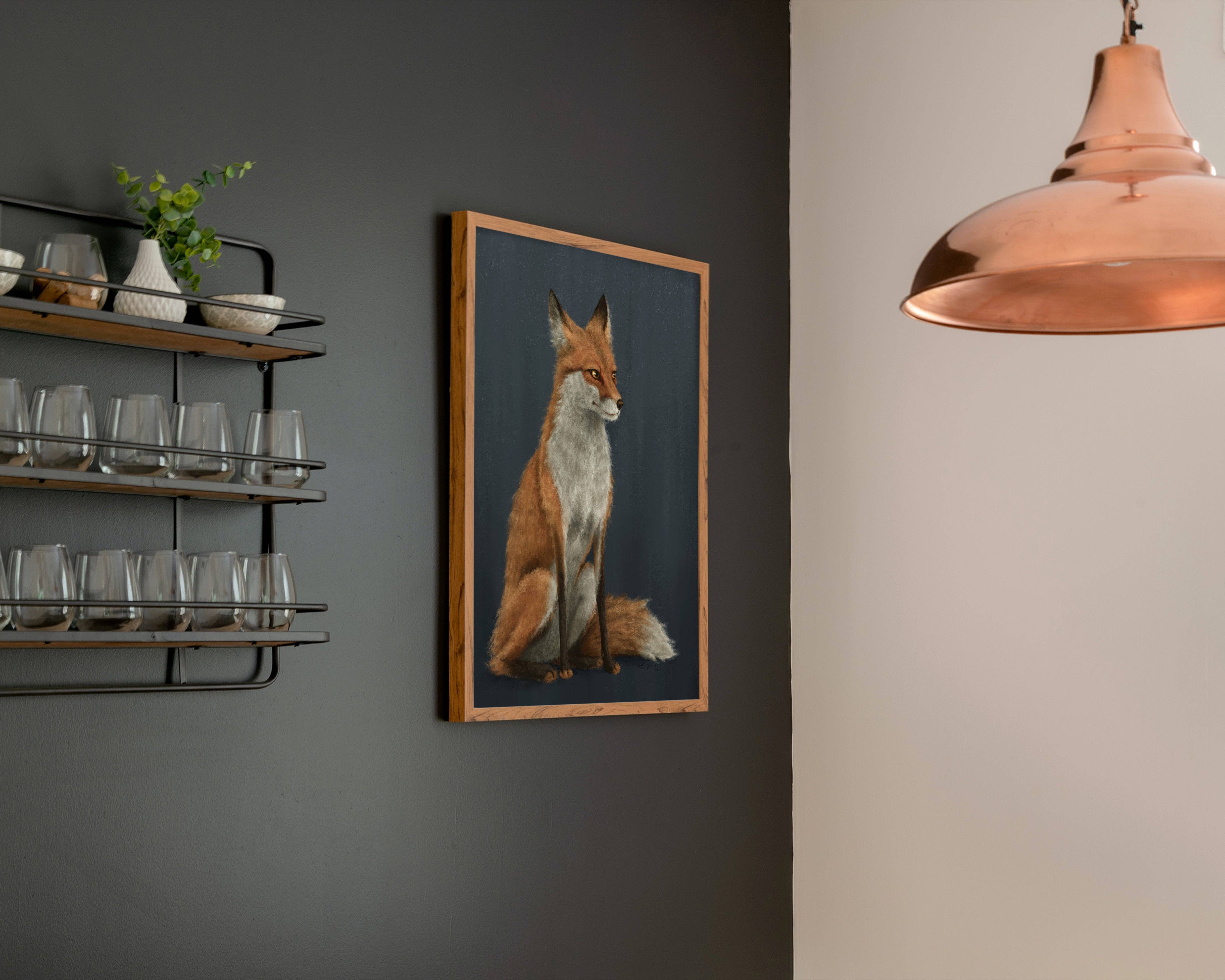 The Ugly Cat Studio - Wholesale Art Print - Red Fox Fine Art Print - Blue Edition24