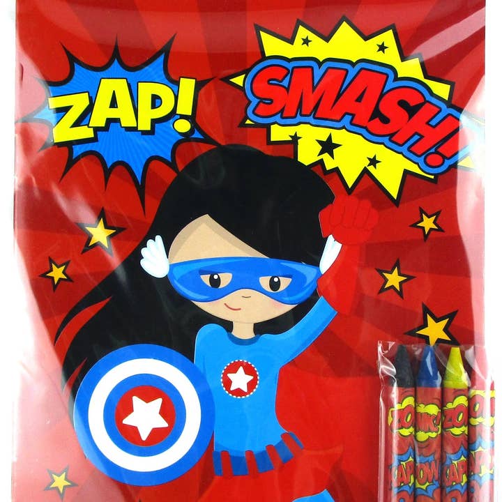 Tiny Mills - Vente Livre de coloriage – enfant et bébé - Livres à colorier superhéros avec des crayons de fête faveurs7