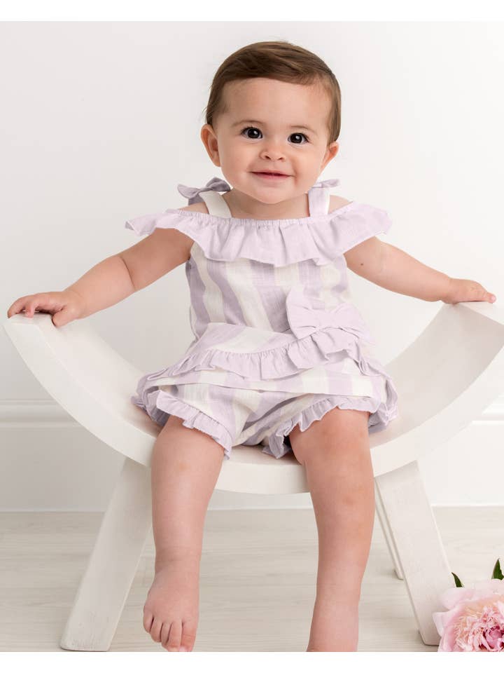 Caramelo Kids – wholesale Klädesset - Baby – Candy Stripe Cold Shoulder Jampant Set