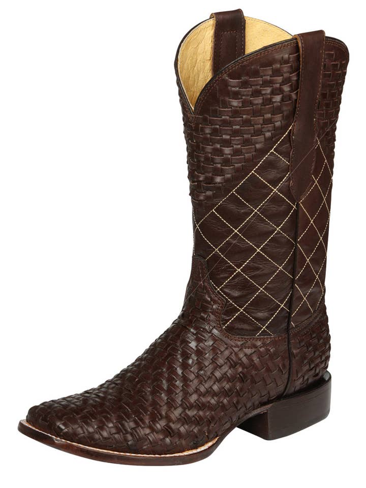 El General Herren Rodeo-Stiefel Petatillo Leder Braun für den Großhandel von Conejo Western Wear