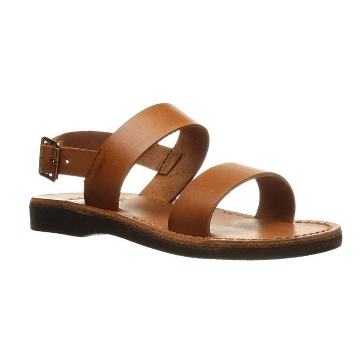 Golan - Slingback-flache Ledersandale | Honey für den Großhandel von Jerusalem Sandals