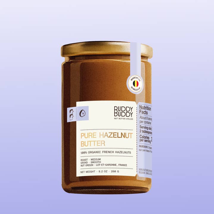 BUDDY BUDDY - Wholesale Nut Butter - Organic Pure Hazelnut Butter – 100% Hazelnuts