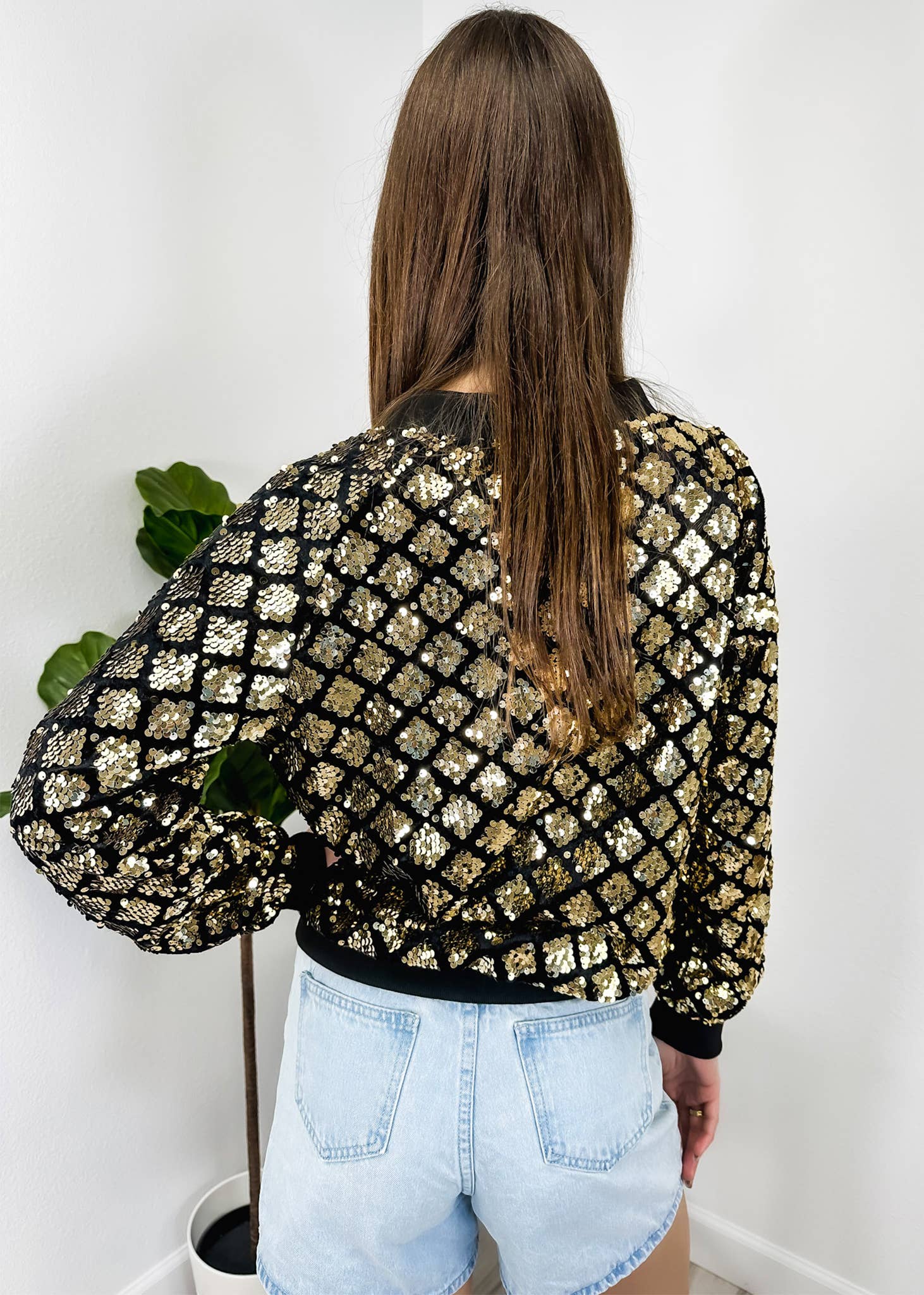 Anna Kaci Wholesale - Wholesale Varsity/Baseball Jacket - Women's - Striped Metallic Sequin Varsity Jacket93