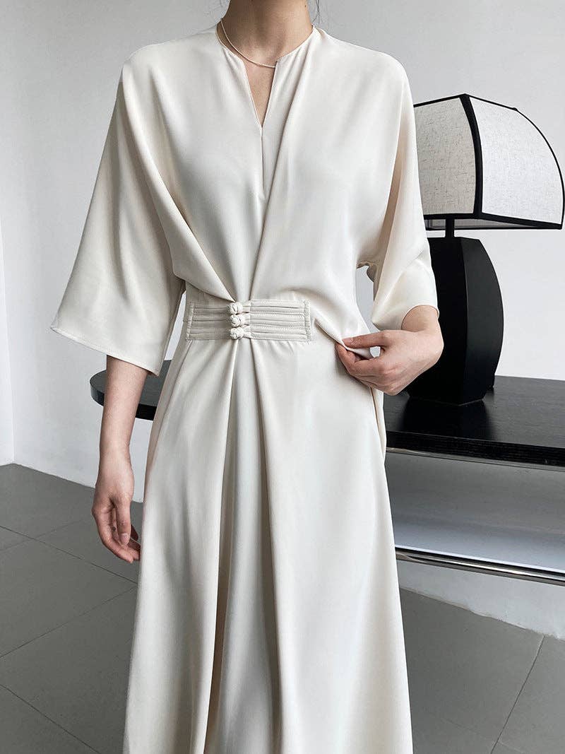 Marayn - Vente Robe – femme - 2025 NOUVELLE Robe Noeud Élégante Moderne Chic Touche Chinoise56