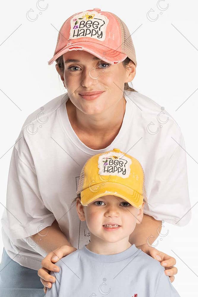 Hana - Wholesale Paardenstaartpet - Dames - C.C BEE HAPPY Patch noodlijdende vintage ponypet12