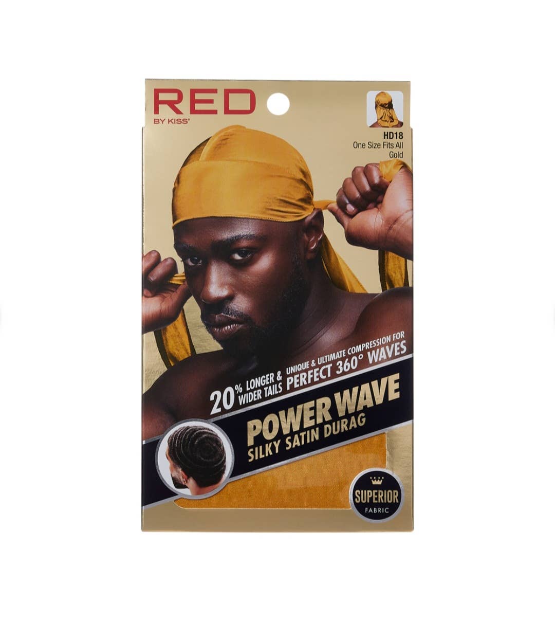 Majestic Wholesale – Engroshandel Durag/Wave-kasket - Unisex – KISS RØD Silke Durag til 360 Waves – Ekstra Lang – 12STK6