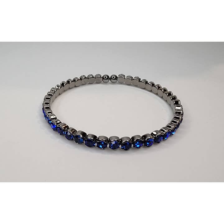 BETTYOH INC - Wholesale Beaded Bracelet - RHINESTONE STACKABLE DARK METAL BRACELET.7