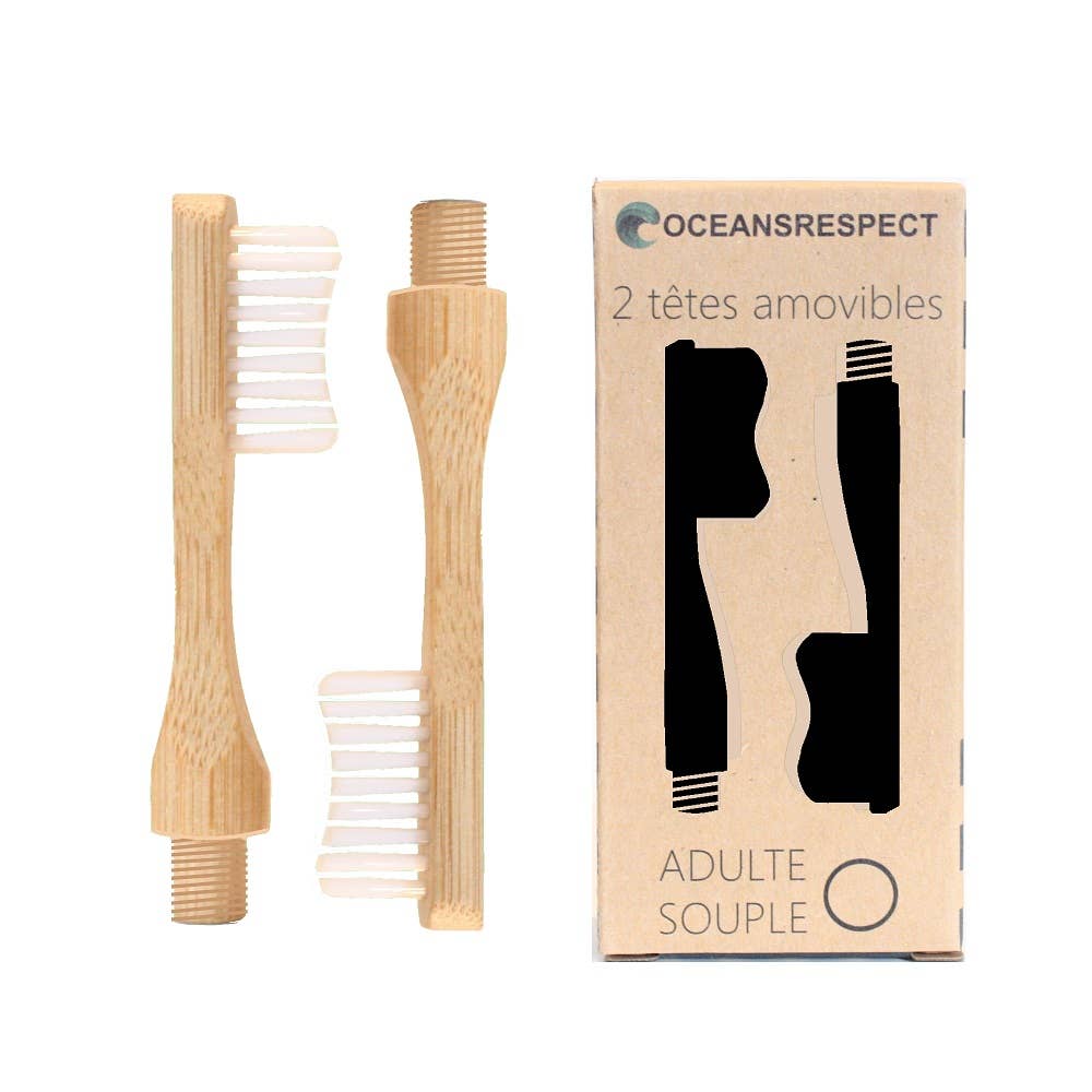 Oceansrespect 🌊🌍🌱 - Wholesale Toothbrush - Set of 2 Interchangeable Heads - Adult - Soft (Old packaging3