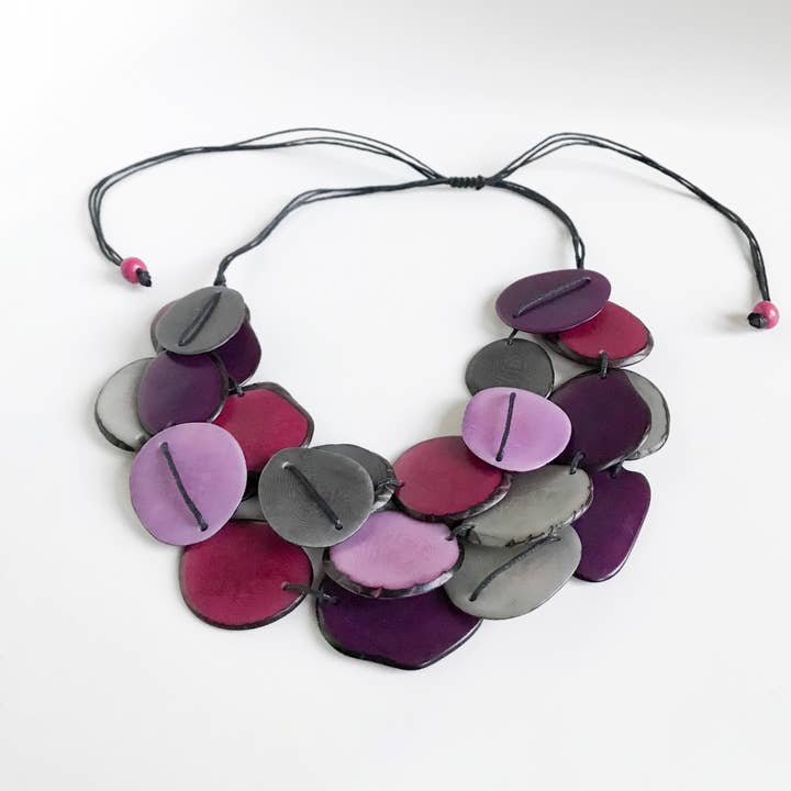 Tagua Slice - Collar de 3 hilos para venta al por mayor de Belart Fair Trade