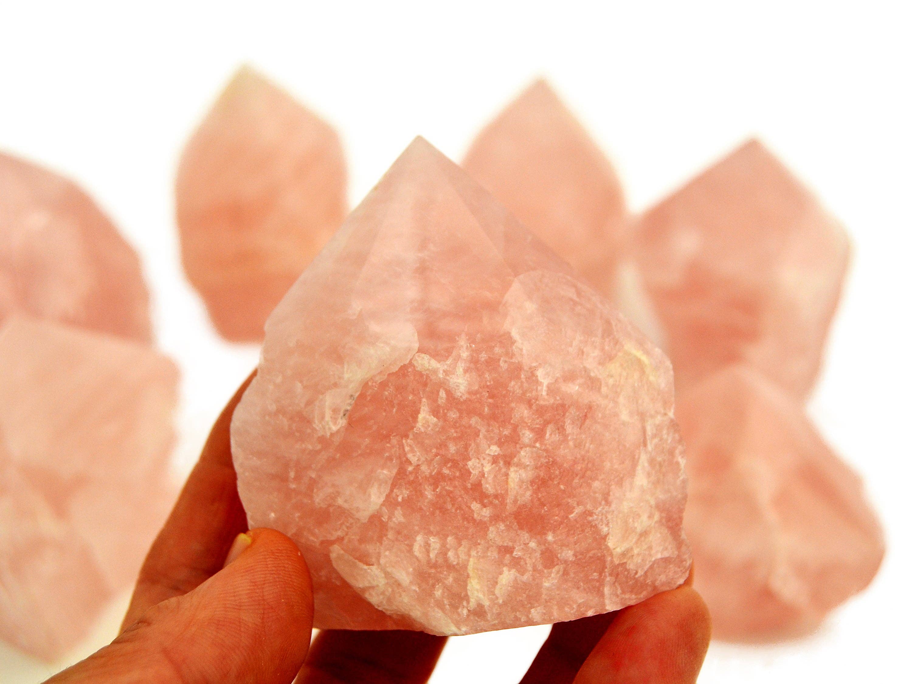 Kaia & Crystals - Wholesale Spiritual Stone/Crystal - Rose Quartz Semi Polished Point (Brazil) - (100g - 350g) Extra Quality7
