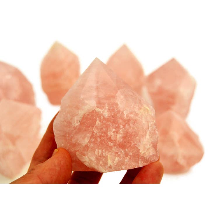 Kaia & Crystals - Wholesale Spiritual Stone/Crystal - Rose Quartz Semi Polished Point (Brazil) - (100g - 350g) Extra Quality7