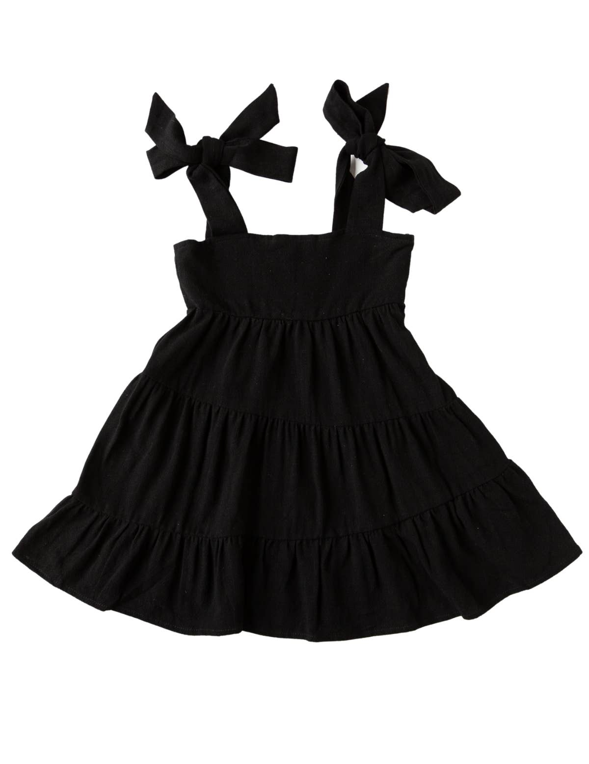 Karibou Kids - Wholesale Dress – Kids - Karolina Tiered Dress - Black Noir