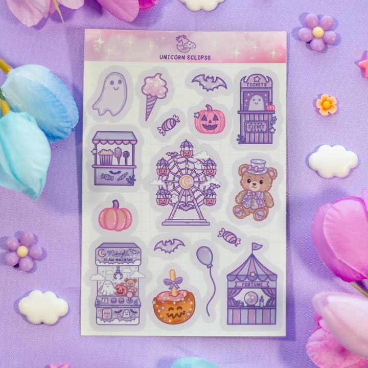 Unicorn Eclipse - Wholesale Sticker - Midnight Carnival Sticker Sheet0