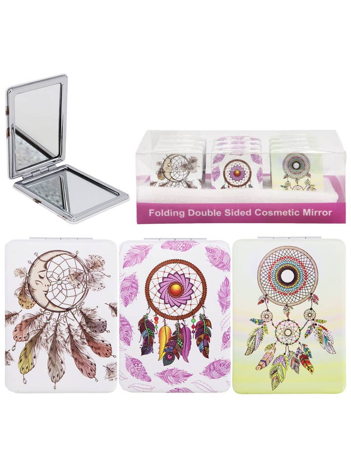 Boho Dreamcatcher Cosmetic Compact Mirror for wholesale by Cap Zone