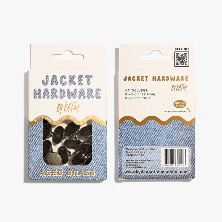 Kylie and The Machine - Wholesale Craft supplies - Jacket Hardware Kit | Aged Brass3