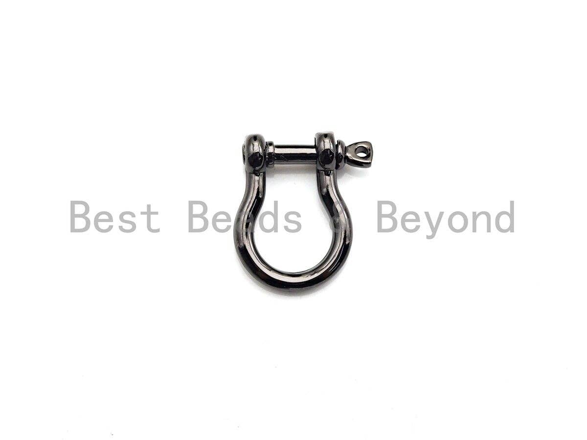 BestBeads&Beyond - Wholesale Clasp - U Shape Lock Clasp, CZ Pave Clasp, Silver/Black/Rose Gold/Gold Carabiner Clasp, 15x19mm, sku#H2181