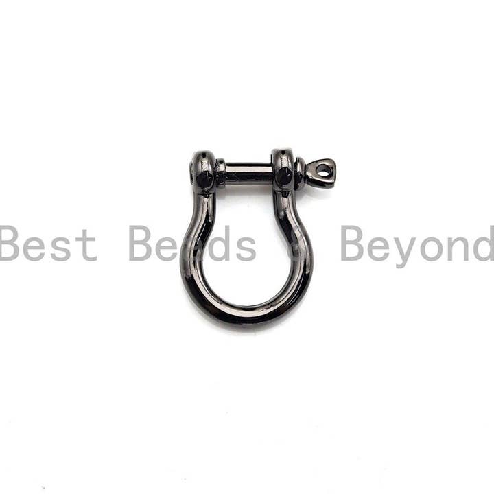 BestBeads&Beyond - Wholesale Clasp - U Shape Lock Clasp, CZ Pave Clasp, Silver/Black/Rose Gold/Gold Carabiner Clasp, 15x19mm, sku#H2181