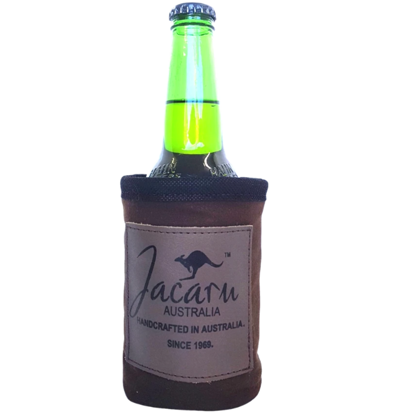Natural Jacaru 5069 Premium Stubby & Can Cooler with Clip for wholesale on Faire2
