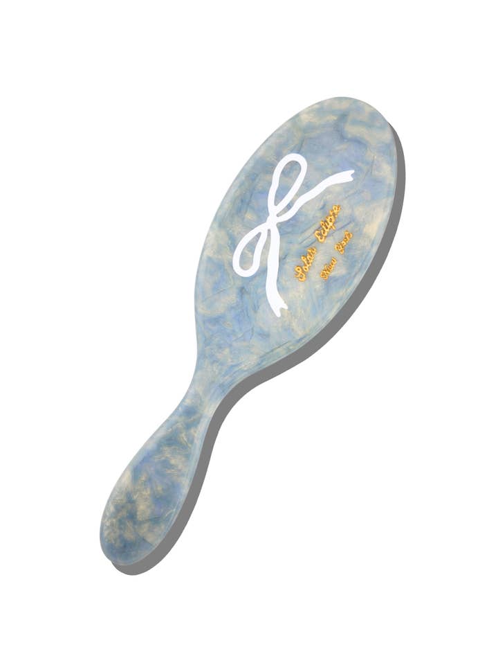 Escova Dia de Cabelo Incrível com Laço Azul Bebé Pintado à Mão | Ecológica por atacado de Solar Eclipse