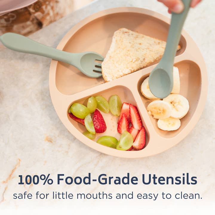 Babeehive Goods - Wholesale Flatware Set - Kids & Baby - Silicone Spoon and Fork Set