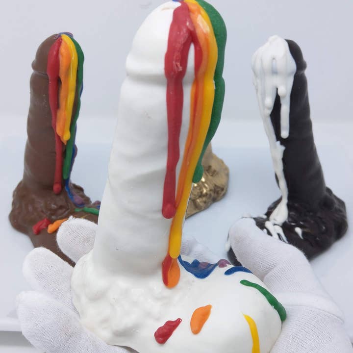 Wild Angel Treats, LLC - Wholesale Chocolate - Penis Solid Chocolate-optional Gold Dust or Pride Rainbow