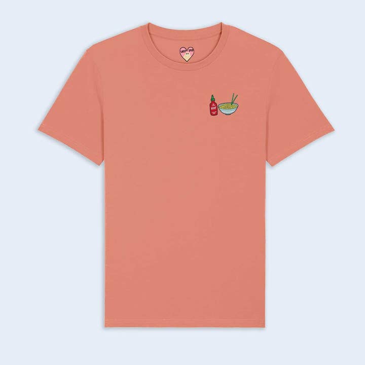 HOT NOODLES - Embroidered Organic T-Shirt for wholesale by SassySpud