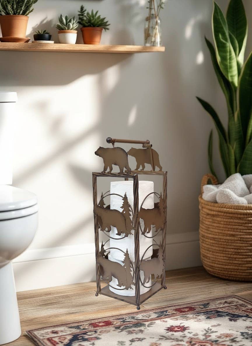 De Leon Collections - Wholesale Toilet paper holder - METAL BEAR TOILET PAPER STATION