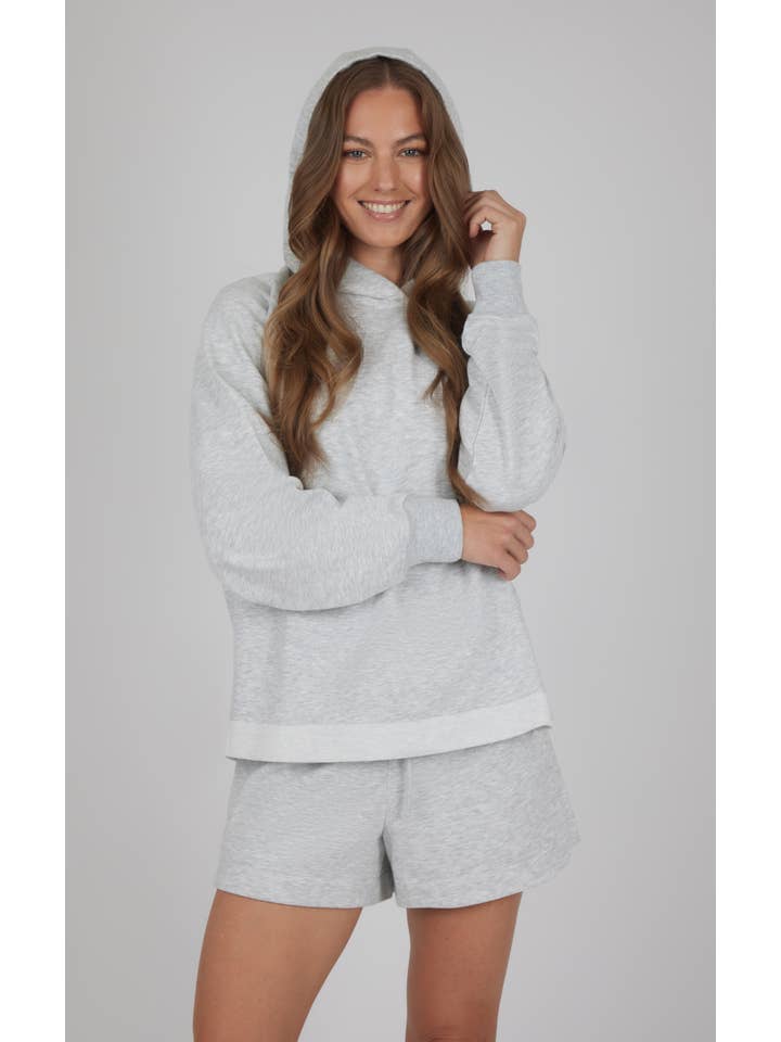 90 Degree by Reflex & Yogalicious - Wholesale Hoodie - Women's - Women's Washed Terry Relaxed Hoodie w Raw Edge - Open Pack 2