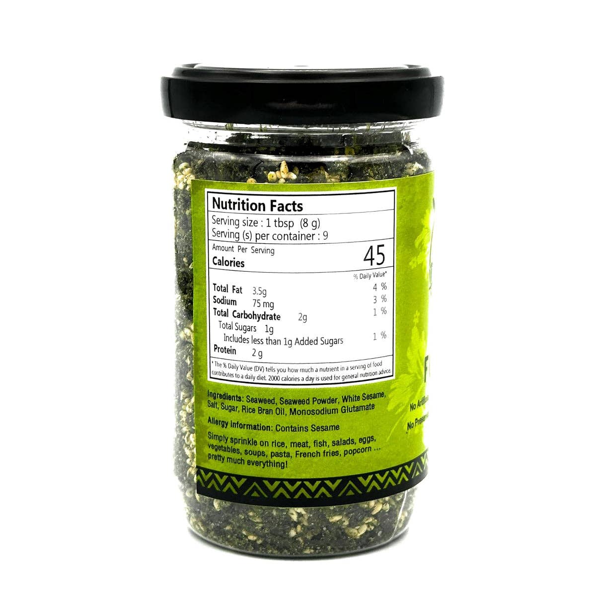 Pono Hawaiian Foods Co - Wholesale Dried Spice Mix - Premium Nori Komi Furikake - 2.5oz, Gluten-Free, 12pc/cs1