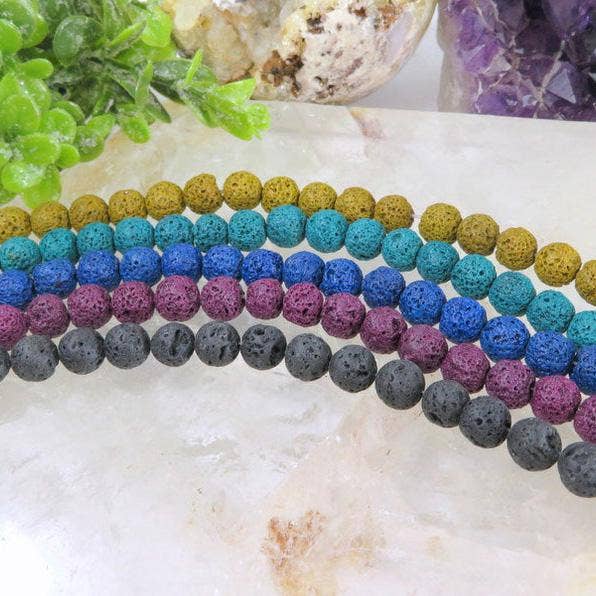 Rock Paradise - Wholesale Beads - Crystal Lava Rock Bead Strand for Essential Oils 10mm3