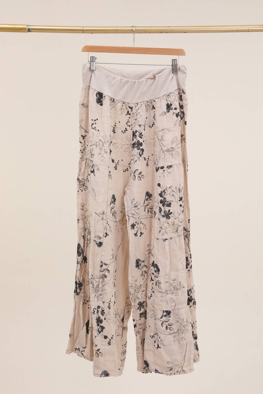 LÉA & LUC - Wholesale Pants - Women's - Floral print trousers in 100% Linen REF. 305267