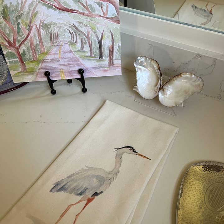 MALWEST design - Wholesale Tea Towel - Blue Heron Tea Towel1