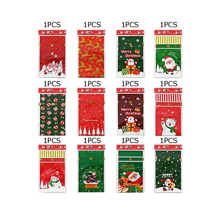 MULTI Christmas Theme Draw String Gift Bag for wholesale on Faire9