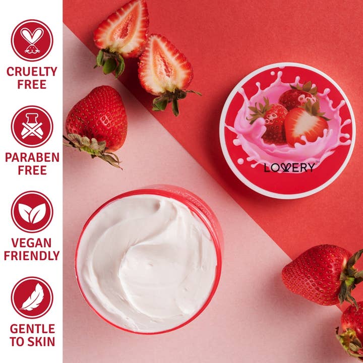 Lovery - Wholesale Body Balm/Butter - Strawberry Milk Body Butter, 12oz Ultra-Hydrating Shea Cream