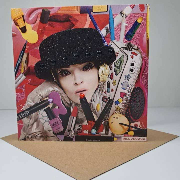 Elizabeth Bessant - Wholesale Everyday Greeting Card - Chaos in a Makeup Bag