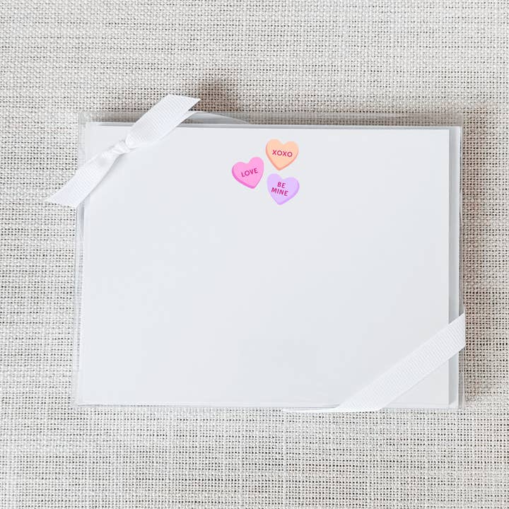 Carte plate Cœurs en bonbon - Lot de 15 | Saint-Valentin pour la vente par So Thoughtful Gifts