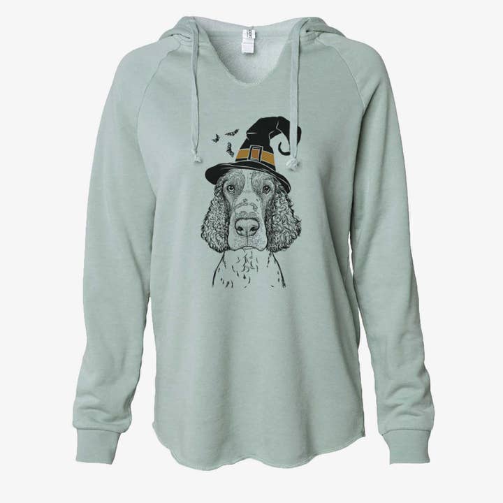 Witch Wilbur the English Springer Spaniel - Cali Wave Hooded Sweatshirt for wholesale by Inkopious
