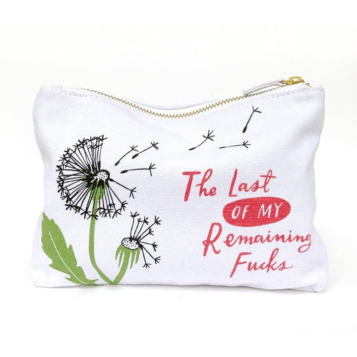 Em & Friends Remaining Fucks Canvas Pouch for wholesale by Em & Friends UK