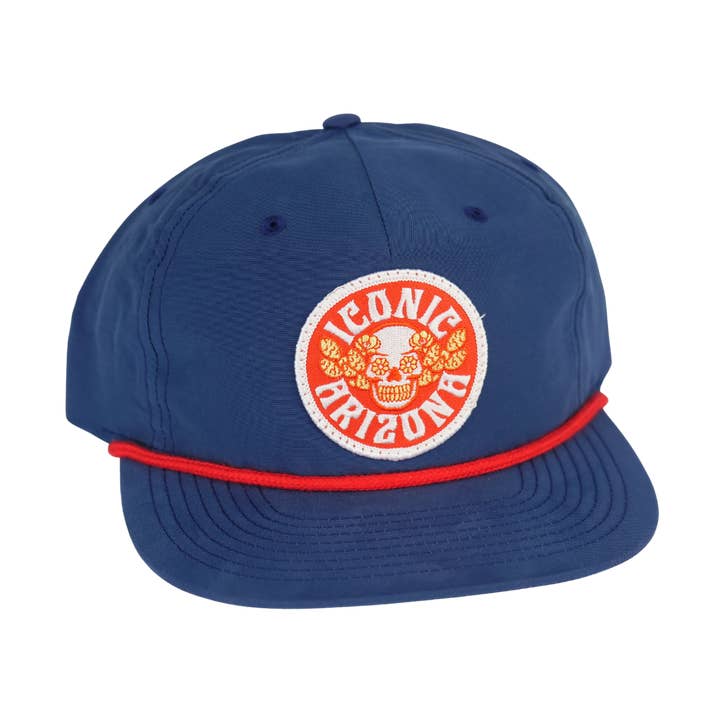 Skull and Desert Roses Rope Unstructured - Navy/Red for wholesale by Iconic Arizona