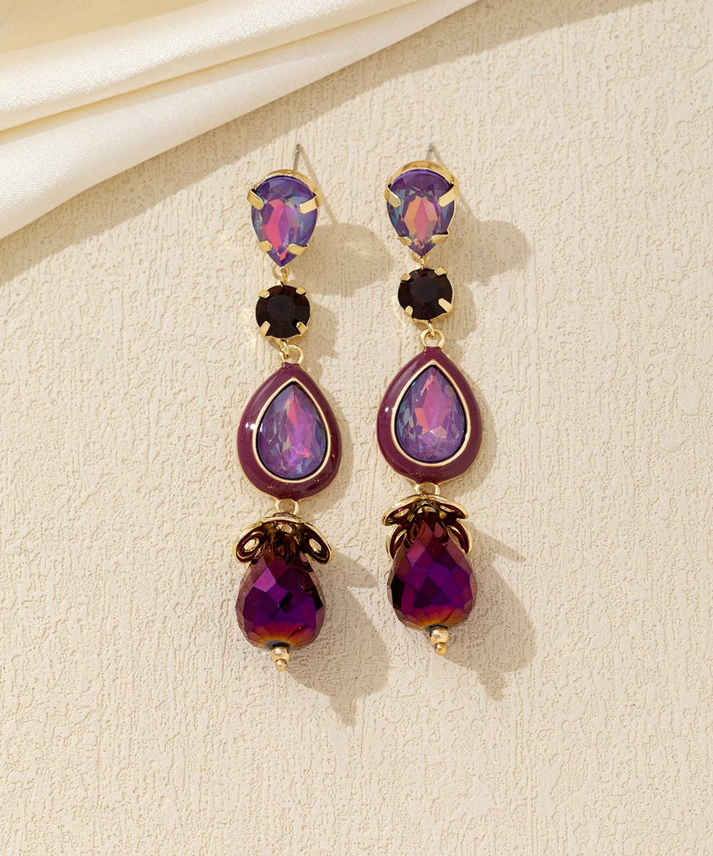 Blossom bijoux – wholesale Dangle earrings – Long drop crystal earrings – 26AHBOL0263