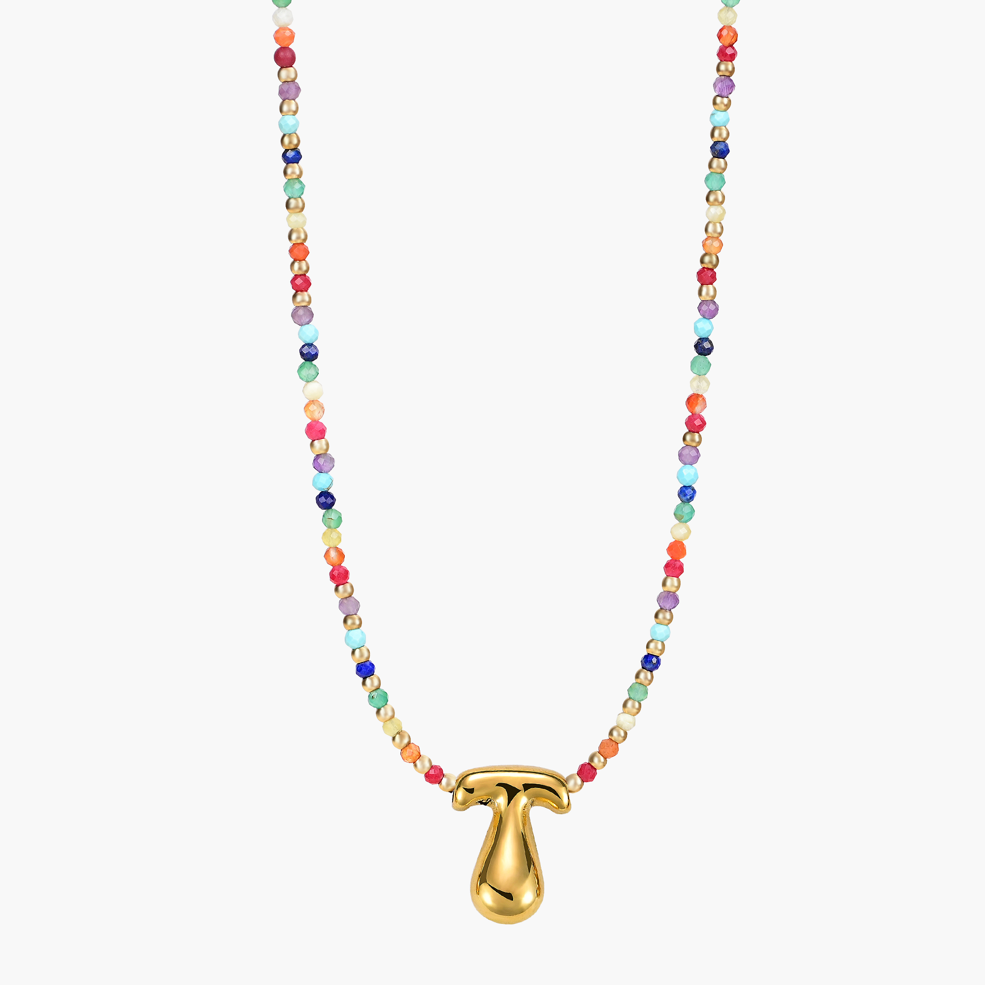 Cape Diablo – wholesale Pendant/charm necklace – Rainbow Bubble Letter Initial Necklace for Valentine's26