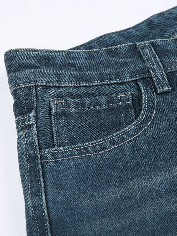 BLUE A-Line High Waisted Fringed Gradient Split-Joint Skirts for wholesale on Faire12