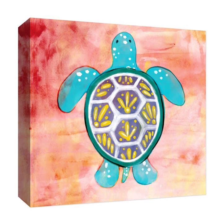 Turquoise Turtle 22'' x 22'' Canvas Wall Art for wholesale by PTM Images