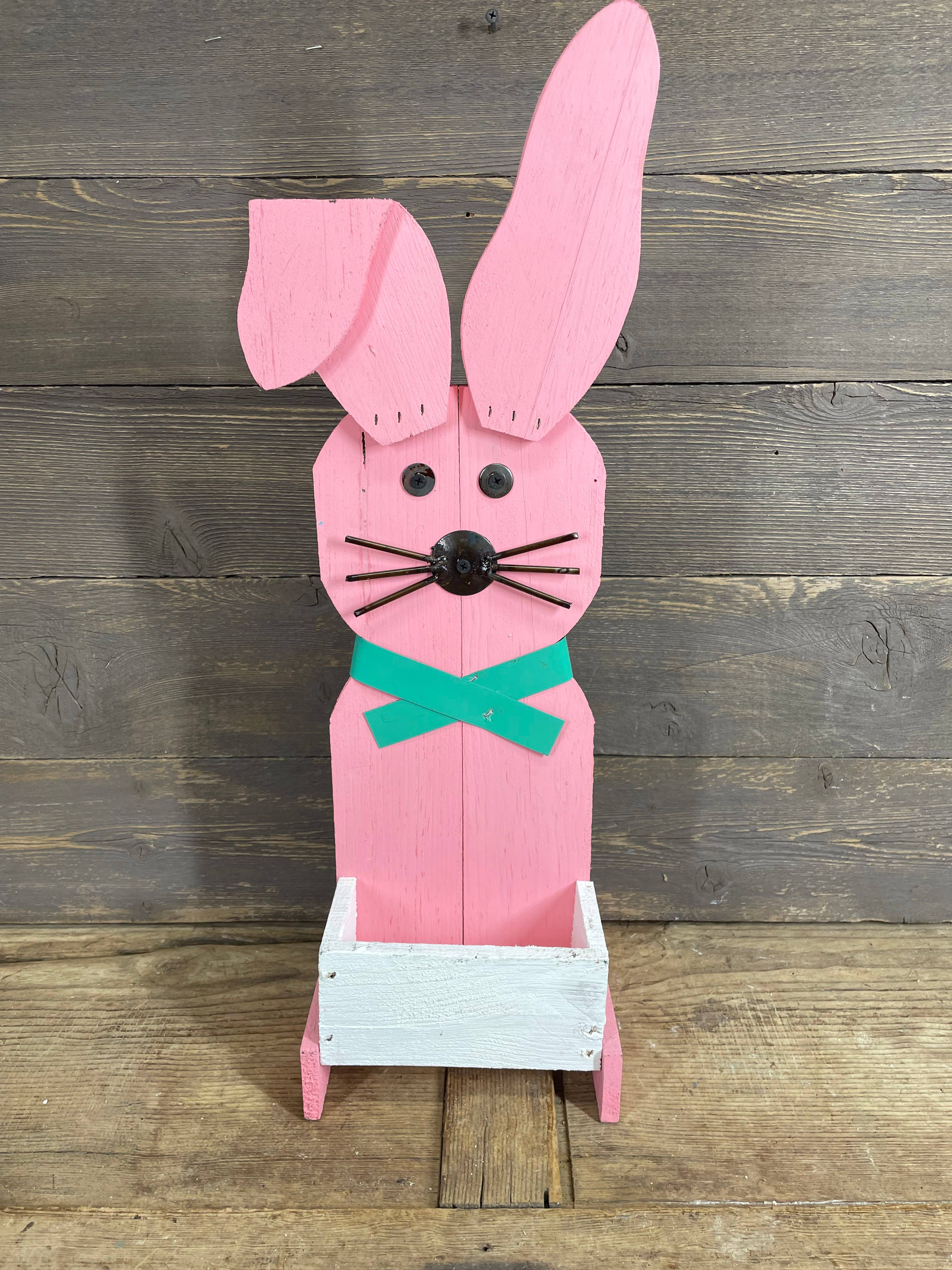 My Amigos Imports - Venta al por mayor Adornos/decoración de exteriores - LIQUIDACIÓN-Conejo de Madera Decorativo de Primavera-Arte de Jardín-8x23-$60