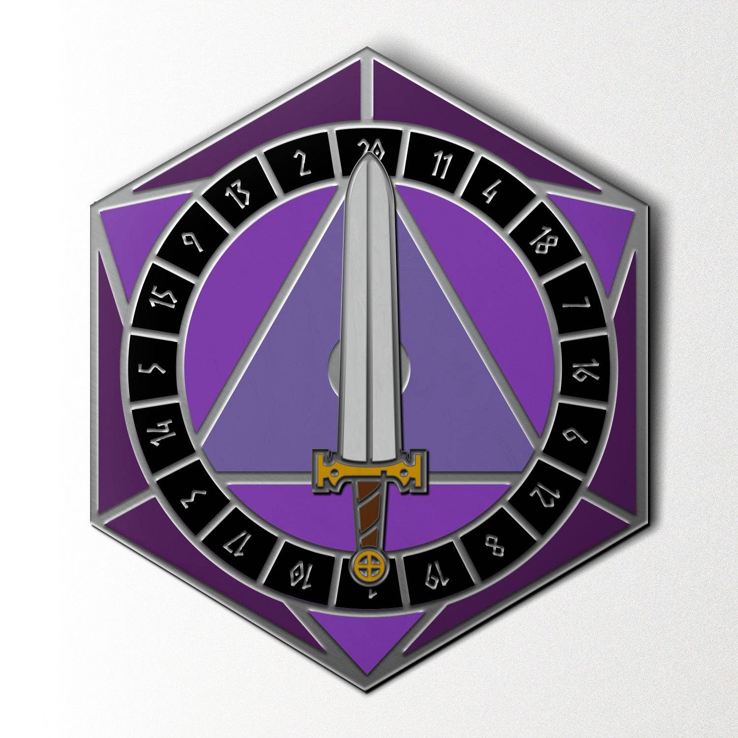 Norse Foundry - Wholesale Lapel Pin/Button - D20 Sword Spinner Pin - Hard Enamel Adventure Dice Pin Metal by Norse Foundry1