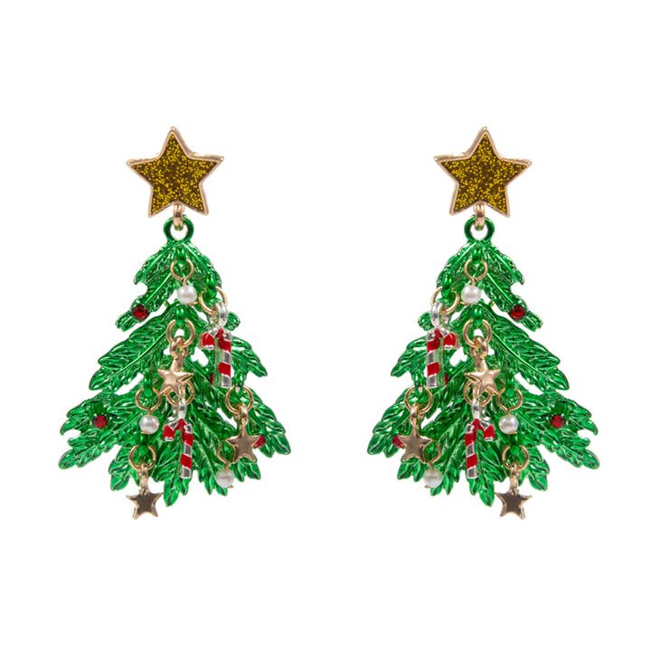 Wona Trading, Inc. - Wholesale Dangle Earrings - Christmas Tree Dangle Earrings