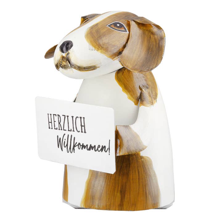 brown cream 2-way assorted dog fence figure, h. 18 cm for wholesale on Faire4