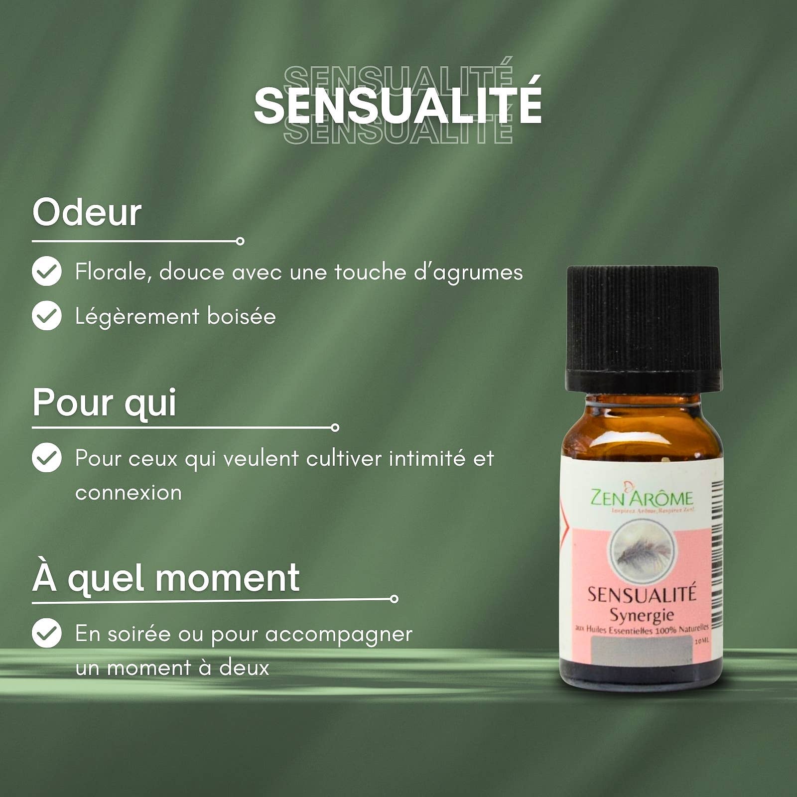 Zen'Arôme - Vente Huile essentielle - Synergie d'Huile Essentielle Sensualité à Diffuseur - 10 ml5