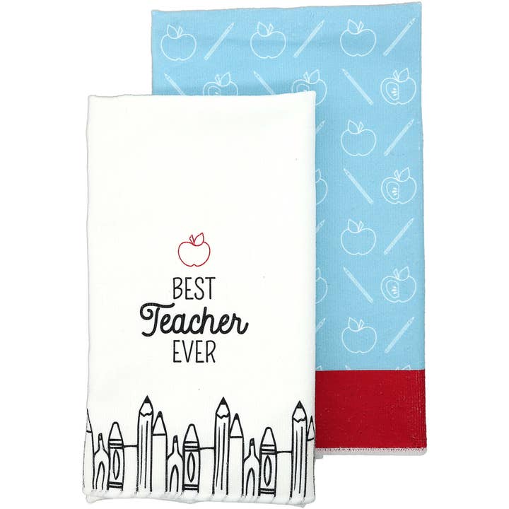 Best Teacher Ever - Tea Towel Gift Set
(2 - 19.75" x 27.5") for wholesale by Pavilion