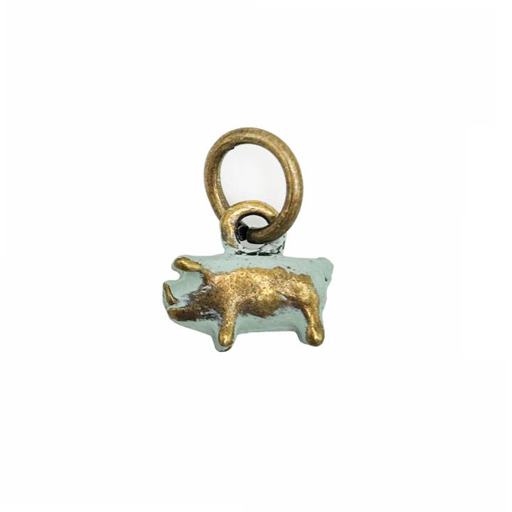 Gleeful Peacock - Wholesale Individual Charm/Pendant - Pig Charm Bracelet, Necklace, or Charm Only